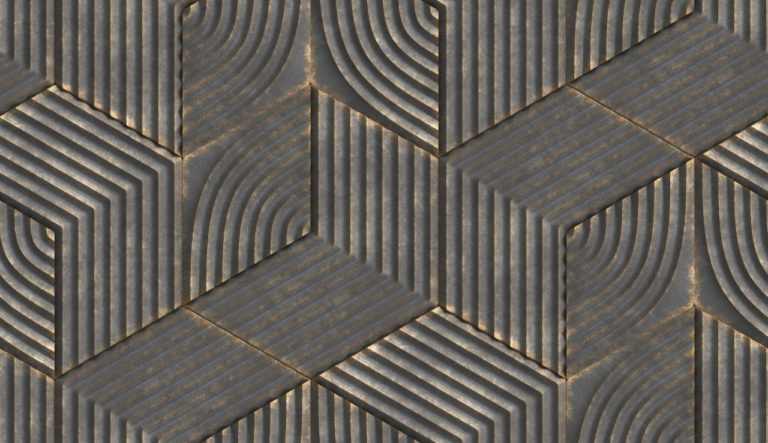 Black and gold geometric printed chemically resistant pattern - GraphiPLAZA