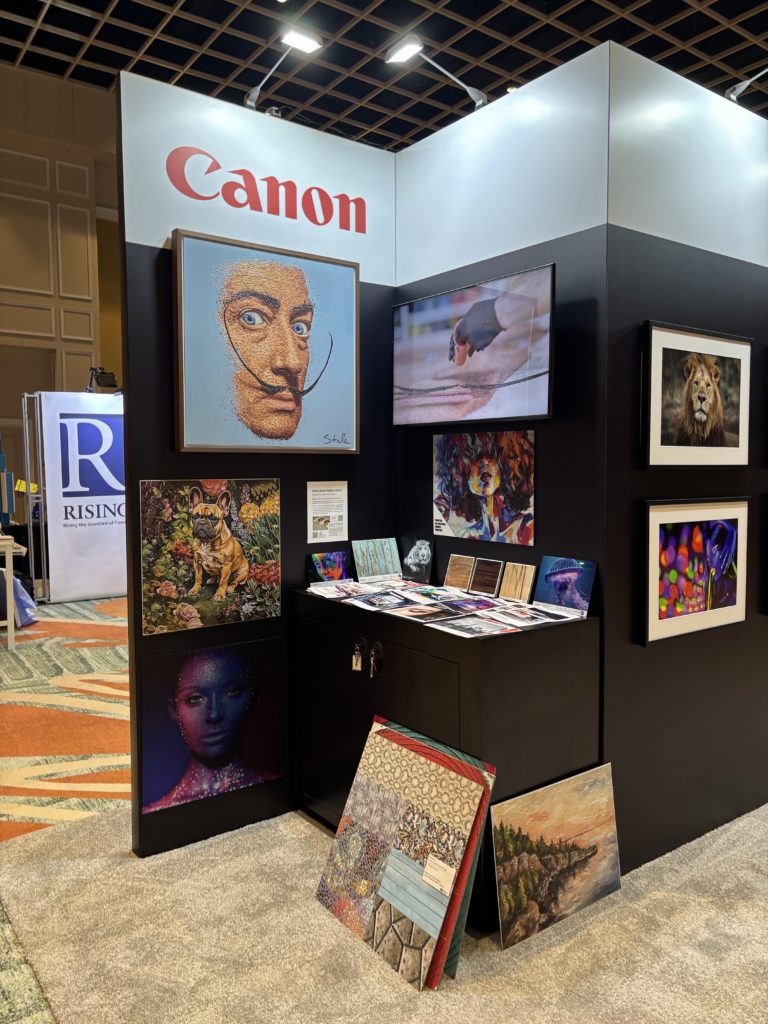 Canon demonstrates textured fine art prints at West Coast Art & Frame Show